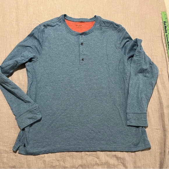 UNTUCKit Blue Orange Long Sleeve Henley Size XLarge Thick Warm Fall Transition - Picture 2 of 6
